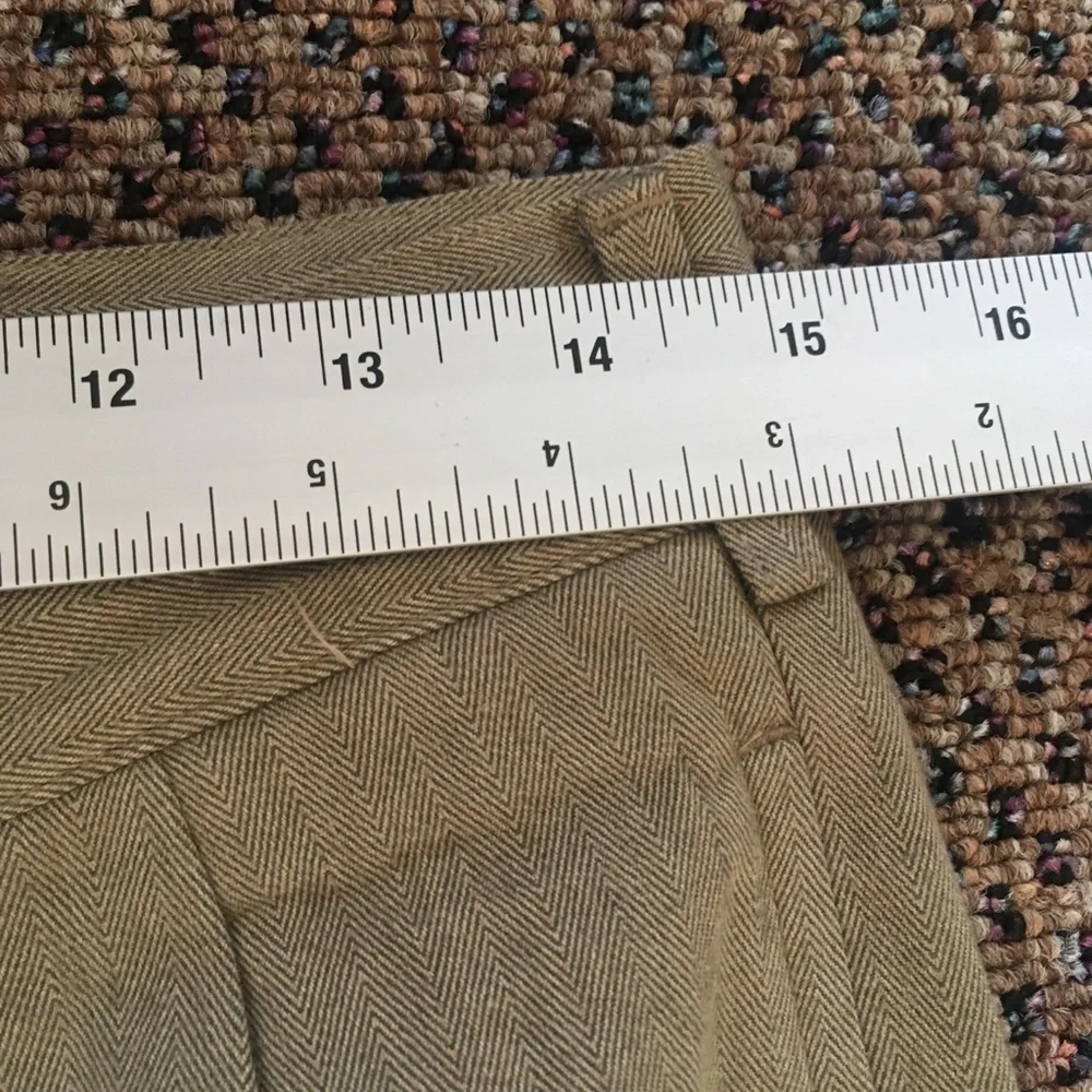 Structure herringbone tan men’s pants 31W 34L pleated new nwt cuffs 11